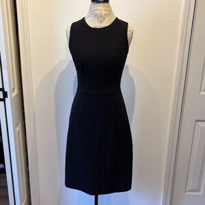 Boden Black Textured Sleeveless Midi Dress